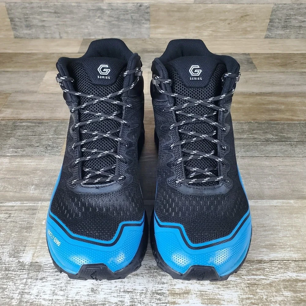 Inov-8 RocFly G 390 Boots Mens 9 Black Blue Running Hiking‎ Ankle Boot